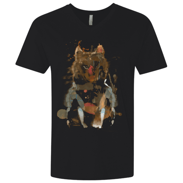 T-Shirts Black / X-Small Little Foxy Watercolor Men's Premium V-Neck