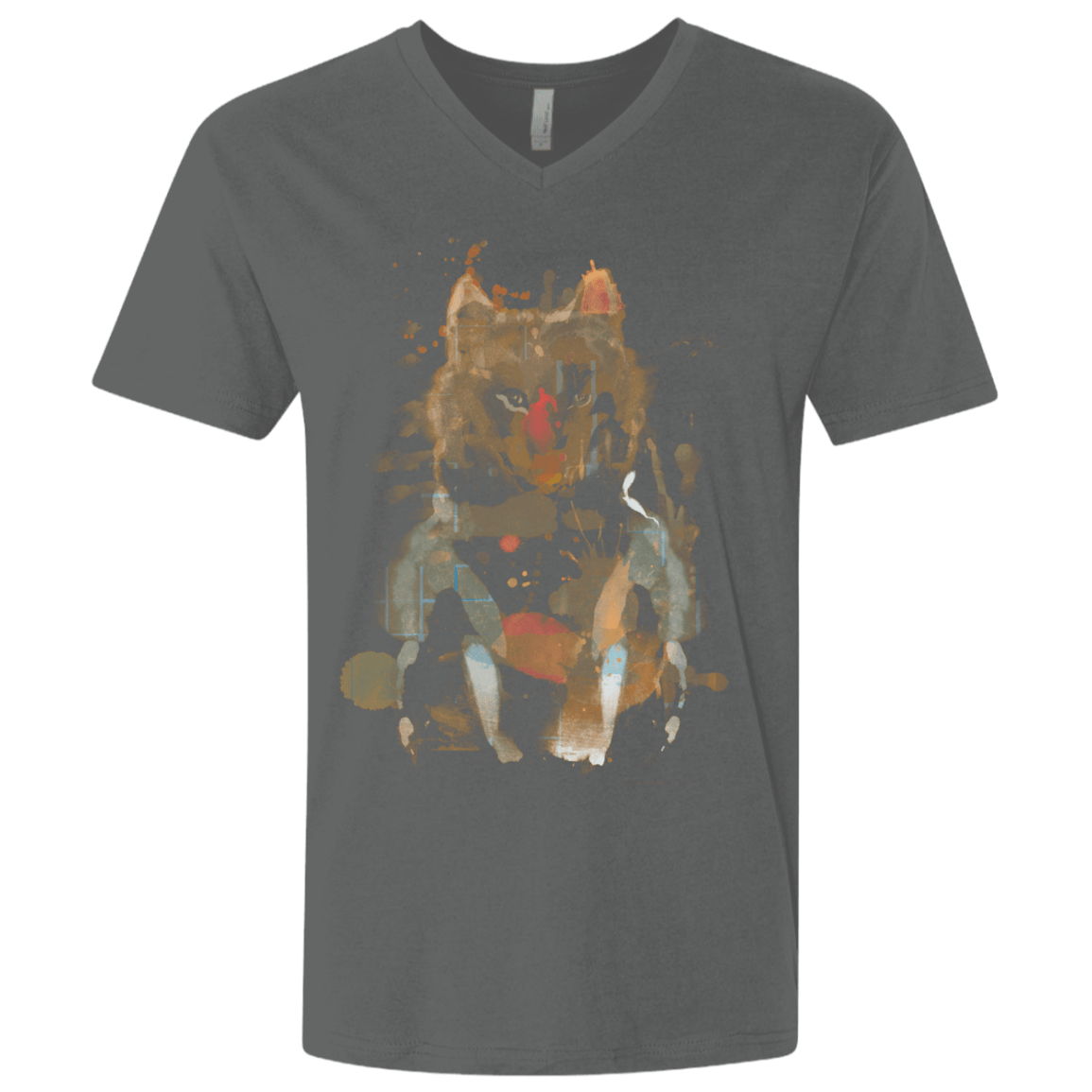 T-Shirts Heavy Metal / X-Small Little Foxy Watercolor Men's Premium V-Neck