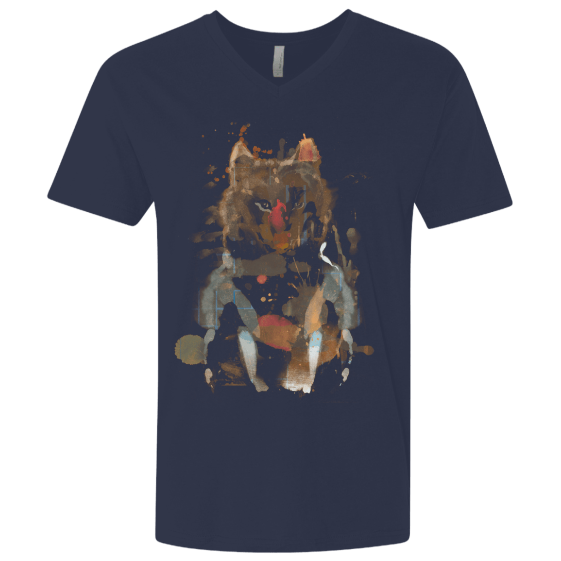 T-Shirts Midnight Navy / X-Small Little Foxy Watercolor Men's Premium V-Neck