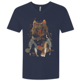T-Shirts Midnight Navy / X-Small Little Foxy Watercolor Men's Premium V-Neck