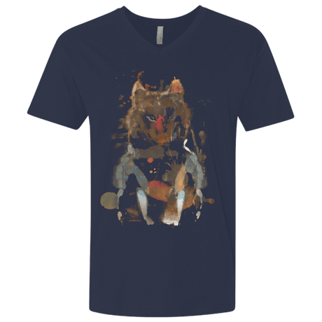 T-Shirts Midnight Navy / X-Small Little Foxy Watercolor Men's Premium V-Neck
