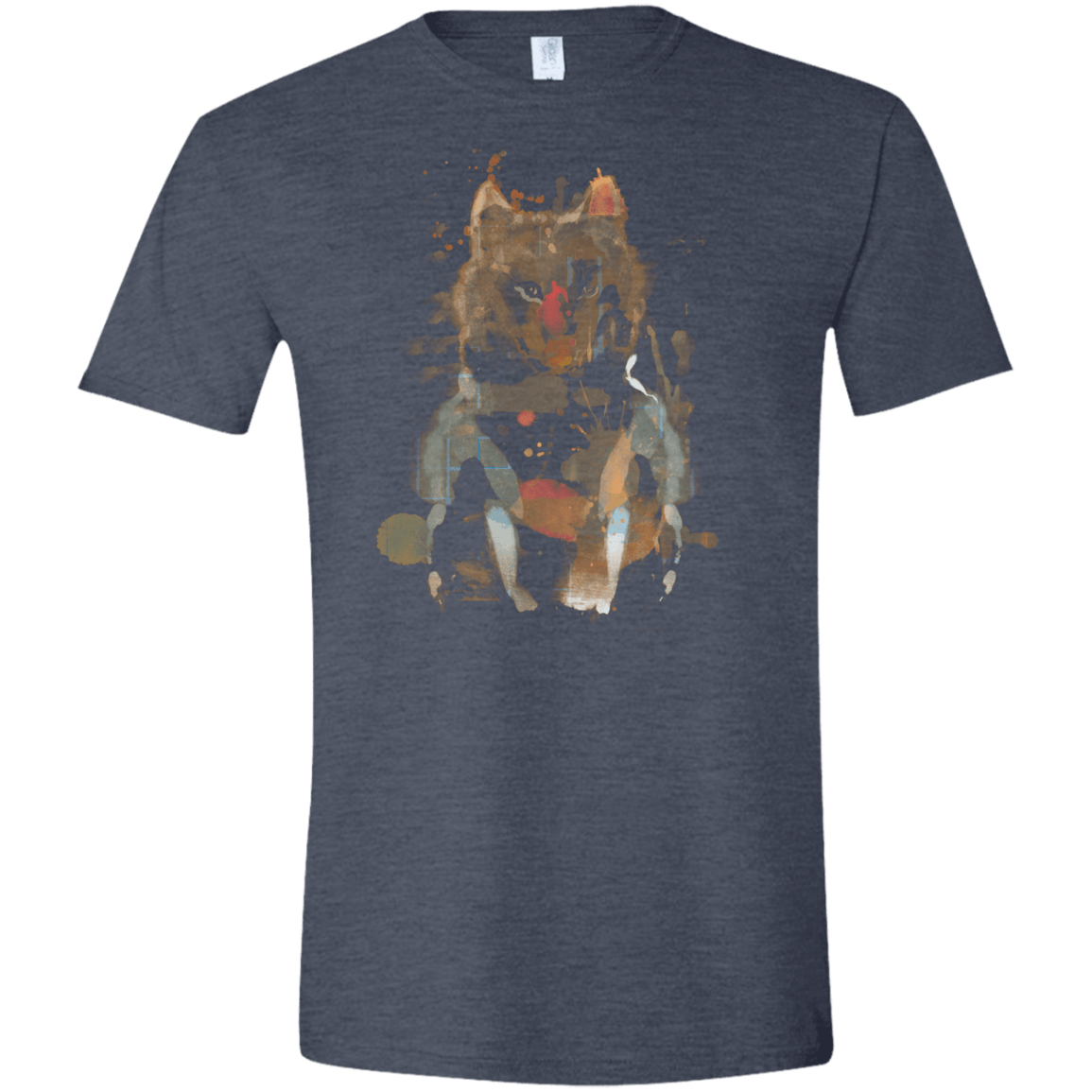 T-Shirts Heather Navy / S Little Foxy Watercolor Men's Semi-Fitted Softstyle