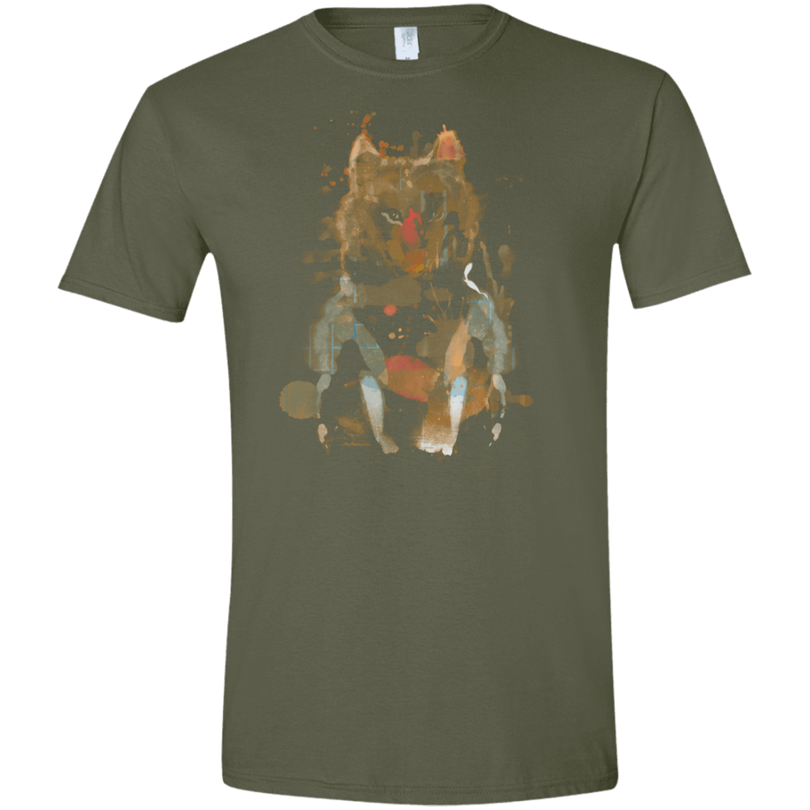 T-Shirts Military Green / S Little Foxy Watercolor Men's Semi-Fitted Softstyle