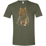 T-Shirts Military Green / S Little Foxy Watercolor Men's Semi-Fitted Softstyle