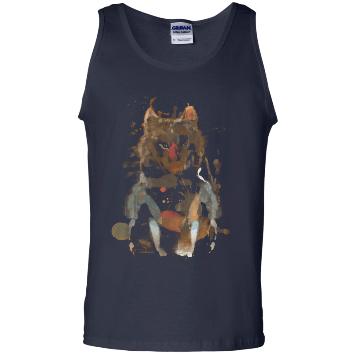 T-Shirts Navy / S Little Foxy Watercolor Men's Tank Top