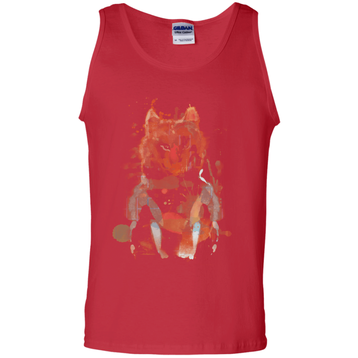 T-Shirts Red / S Little Foxy Watercolor Men's Tank Top