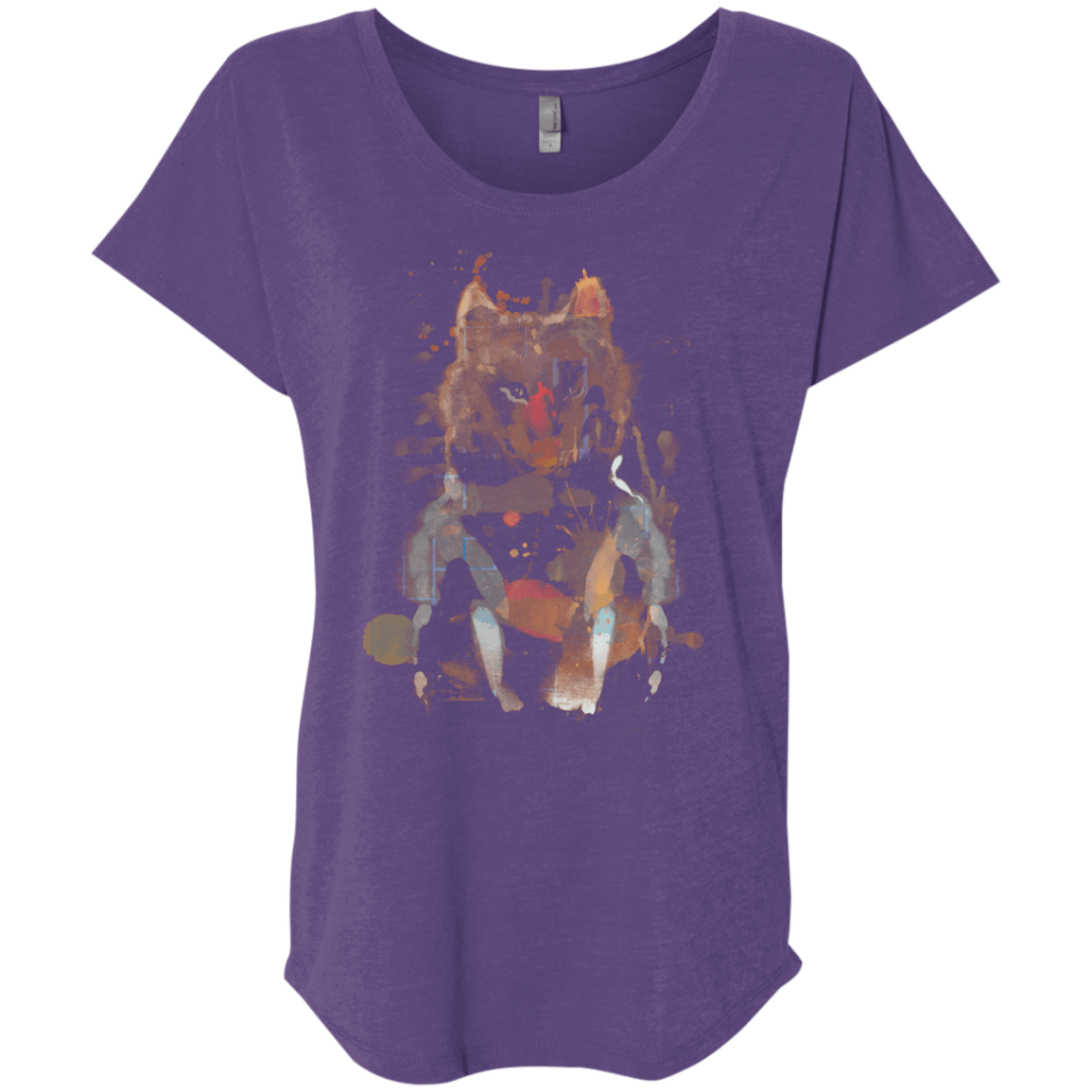 T-Shirts Purple Rush / X-Small Little Foxy Watercolor Triblend Dolman Sleeve
