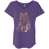 T-Shirts Purple Rush / X-Small Little Foxy Watercolor Triblend Dolman Sleeve