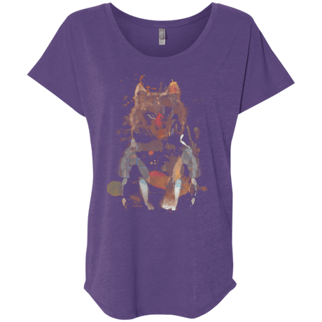 T-Shirts Purple Rush / X-Small Little Foxy Watercolor Triblend Dolman Sleeve