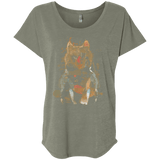 T-Shirts Venetian Grey / X-Small Little Foxy Watercolor Triblend Dolman Sleeve