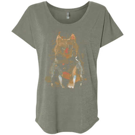 T-Shirts Venetian Grey / X-Small Little Foxy Watercolor Triblend Dolman Sleeve