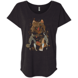 T-Shirts Vintage Black / X-Small Little Foxy Watercolor Triblend Dolman Sleeve