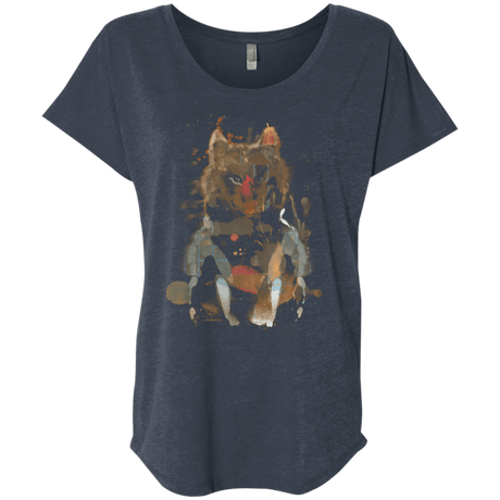 T-Shirts Vintage Navy / X-Small Little Foxy Watercolor Triblend Dolman Sleeve