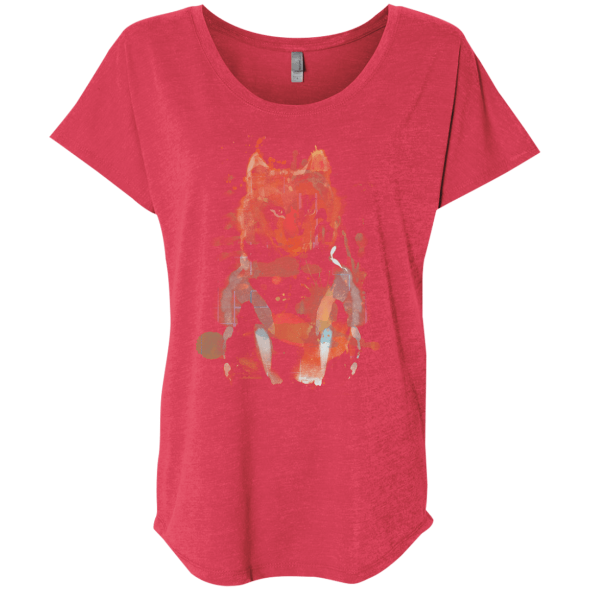 T-Shirts Vintage Red / X-Small Little Foxy Watercolor Triblend Dolman Sleeve