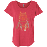 T-Shirts Vintage Red / X-Small Little Foxy Watercolor Triblend Dolman Sleeve