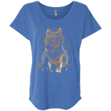 T-Shirts Vintage Royal / X-Small Little Foxy Watercolor Triblend Dolman Sleeve