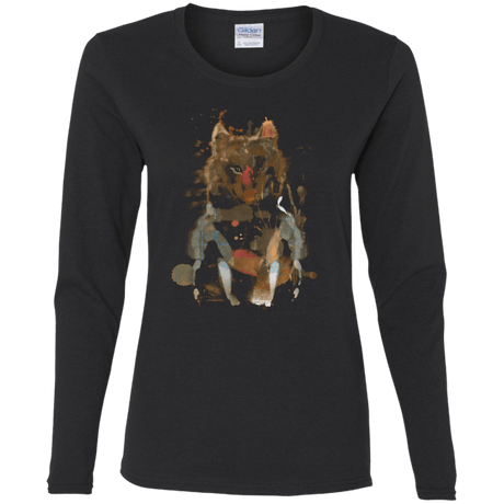 T-Shirts Black / S Little Foxy Watercolor Women's Long Sleeve T-Shirt