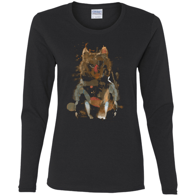 T-Shirts Black / S Little Foxy Watercolor Women's Long Sleeve T-Shirt