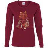 T-Shirts Cardinal / S Little Foxy Watercolor Women's Long Sleeve T-Shirt