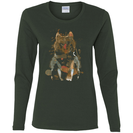 T-Shirts Forest / S Little Foxy Watercolor Women's Long Sleeve T-Shirt