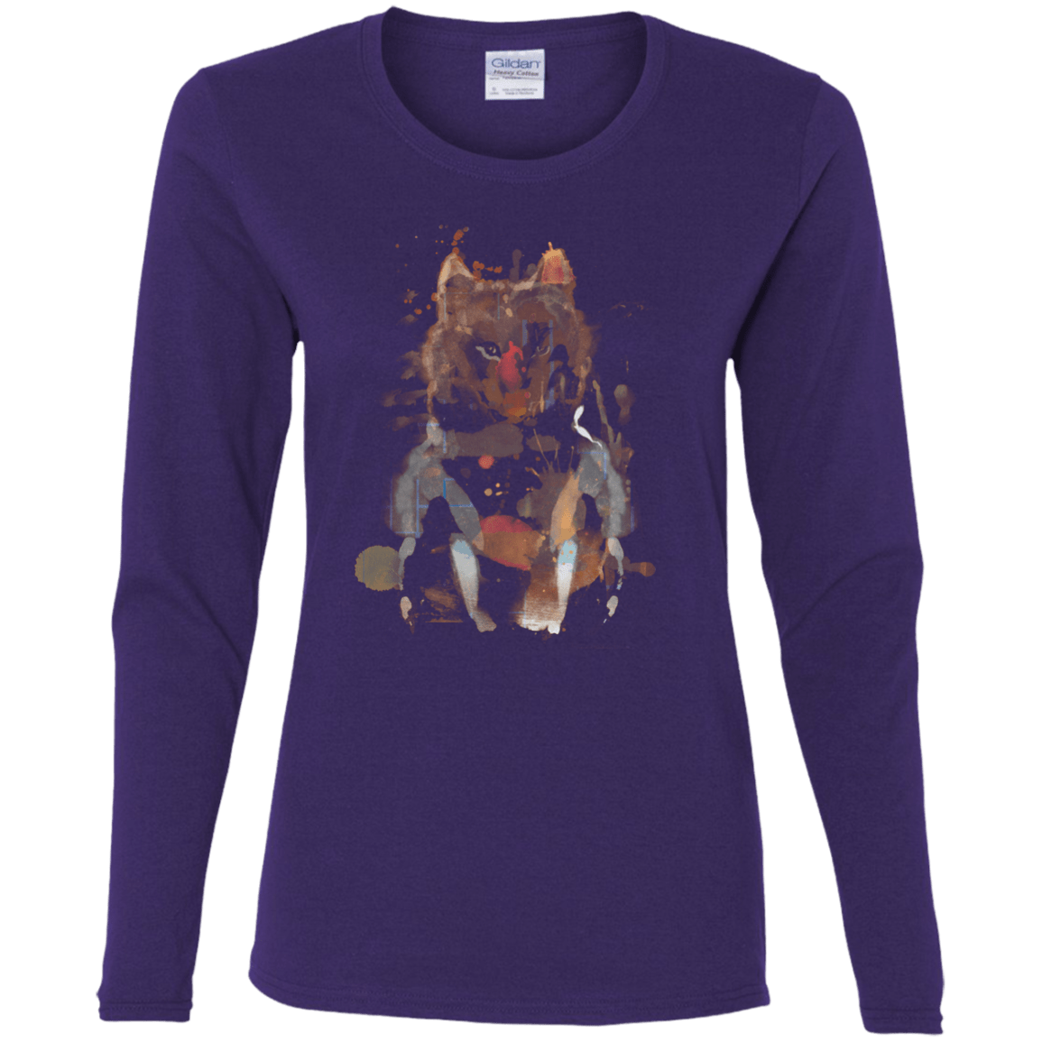 T-Shirts Purple / S Little Foxy Watercolor Women's Long Sleeve T-Shirt