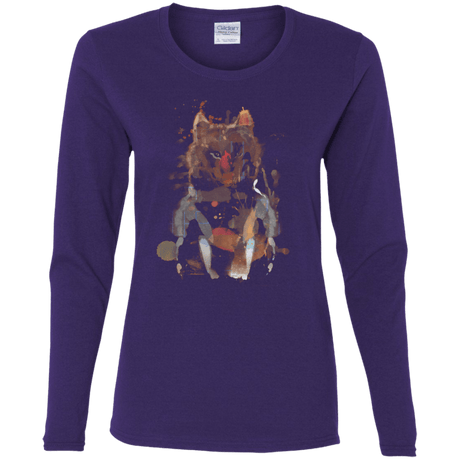 T-Shirts Purple / S Little Foxy Watercolor Women's Long Sleeve T-Shirt