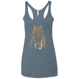 T-Shirts Indigo / X-Small Little Foxy Watercolor Women's Triblend Racerback Tank