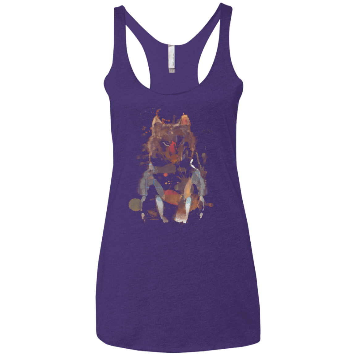 T-Shirts Purple Rush / X-Small Little Foxy Watercolor Women's Triblend Racerback Tank