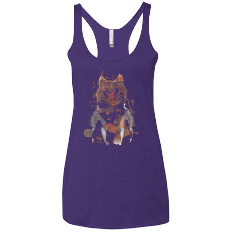 T-Shirts Purple Rush / X-Small Little Foxy Watercolor Women's Triblend Racerback Tank