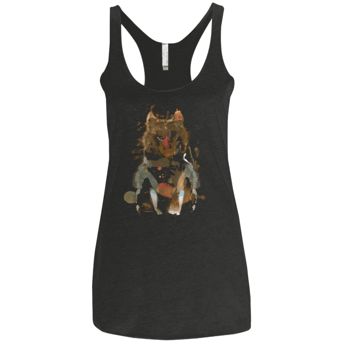 T-Shirts Vintage Black / X-Small Little Foxy Watercolor Women's Triblend Racerback Tank