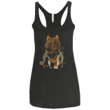 T-Shirts Vintage Black / X-Small Little Foxy Watercolor Women's Triblend Racerback Tank