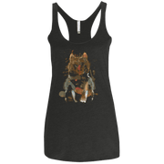 T-Shirts Vintage Black / X-Small Little Foxy Watercolor Women's Triblend Racerback Tank
