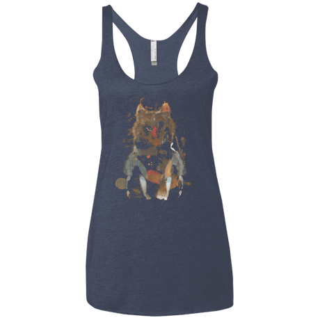 T-Shirts Vintage Navy / X-Small Little Foxy Watercolor Women's Triblend Racerback Tank