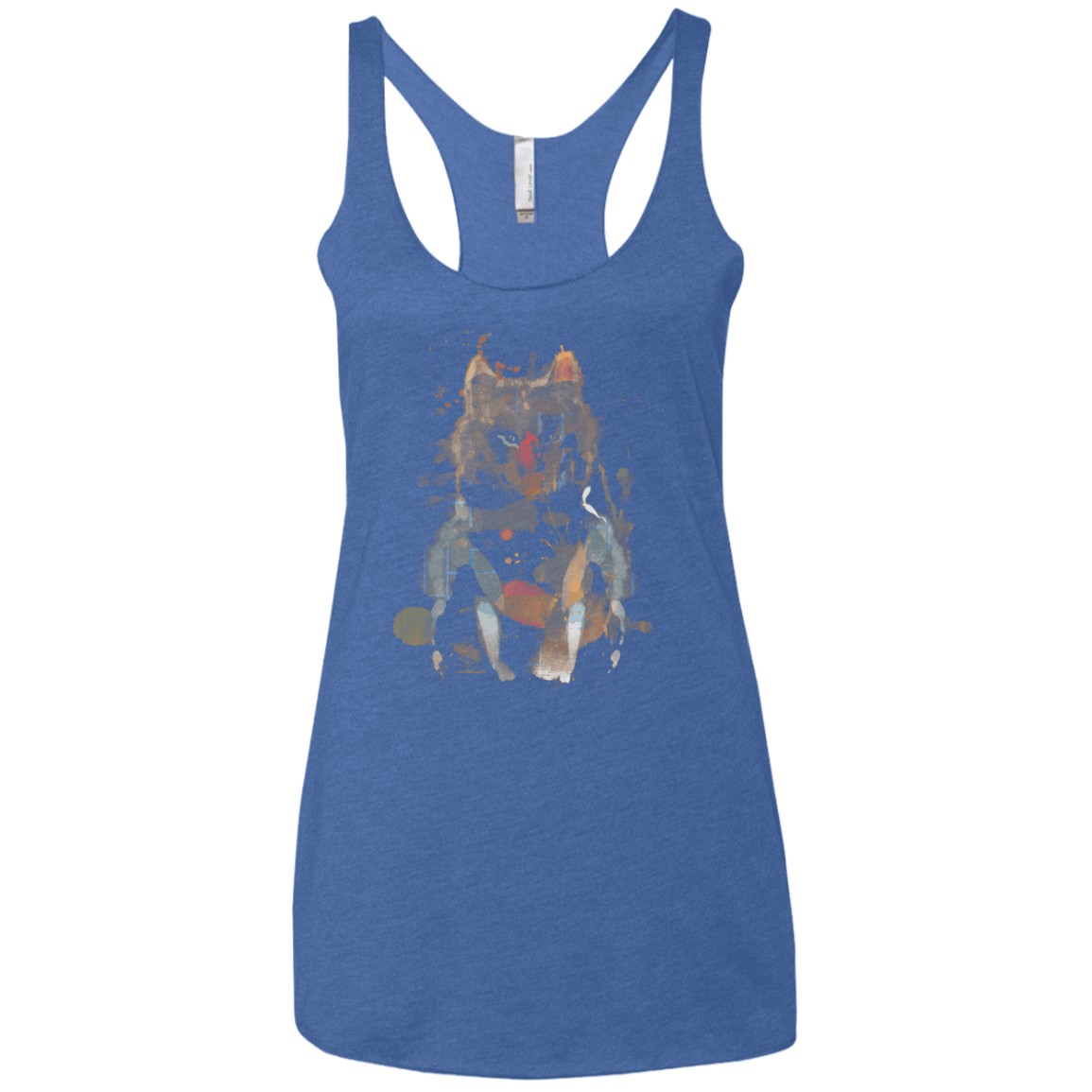 T-Shirts Vintage Royal / X-Small Little Foxy Watercolor Women's Triblend Racerback Tank