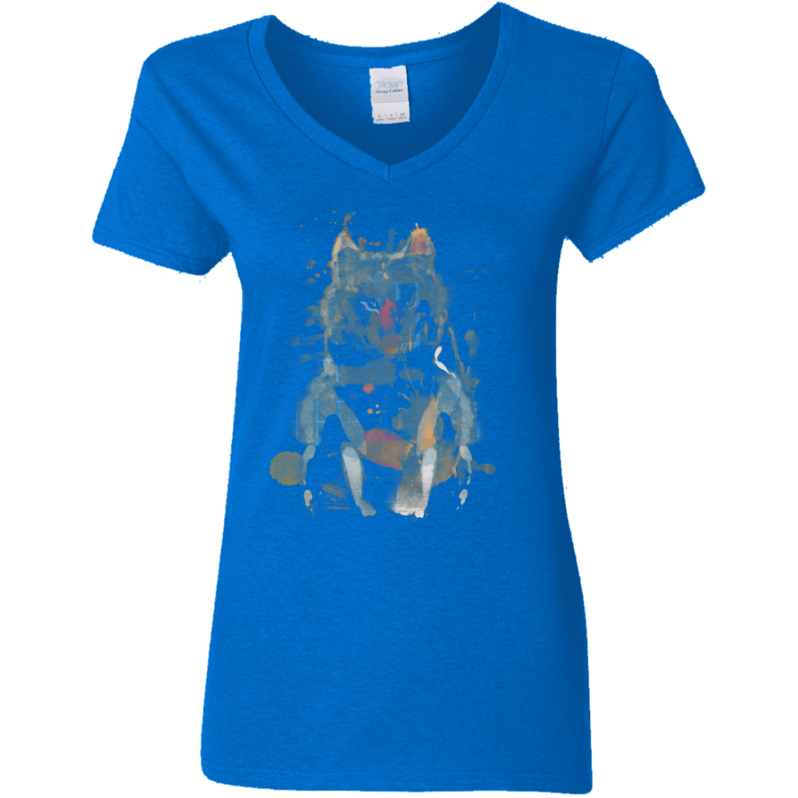 T-Shirts Royal / S Little Foxy Watercolor Women's V-Neck T-Shirt