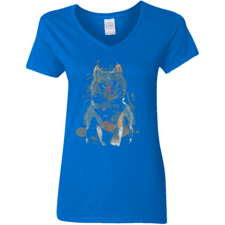 T-Shirts Royal / S Little Foxy Watercolor Women's V-Neck T-Shirt