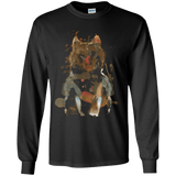 T-Shirts Black / YS Little Foxy Watercolor Youth Long Sleeve T-Shirt