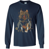 T-Shirts Navy / YS Little Foxy Watercolor Youth Long Sleeve T-Shirt