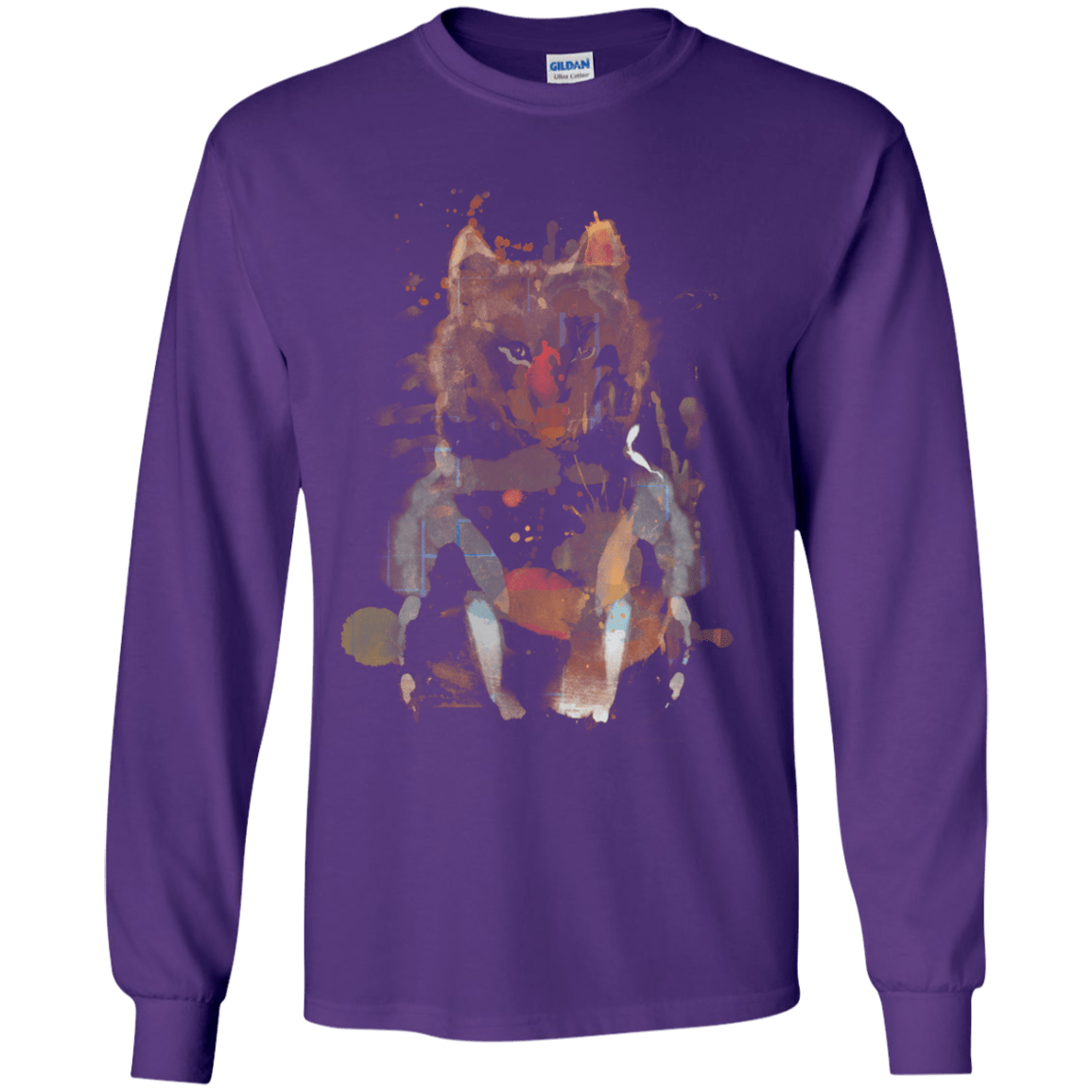 T-Shirts Purple / YS Little Foxy Watercolor Youth Long Sleeve T-Shirt