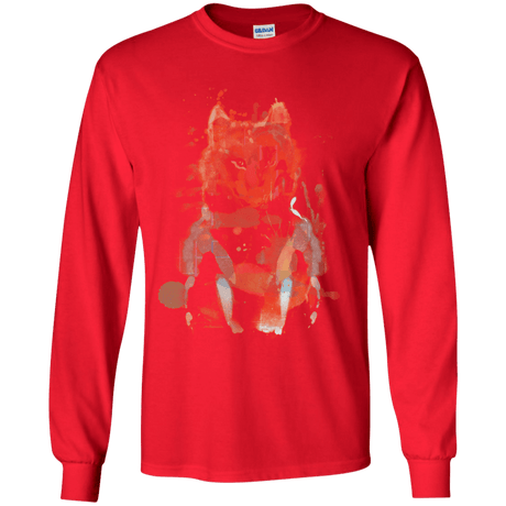 T-Shirts Red / YS Little Foxy Watercolor Youth Long Sleeve T-Shirt