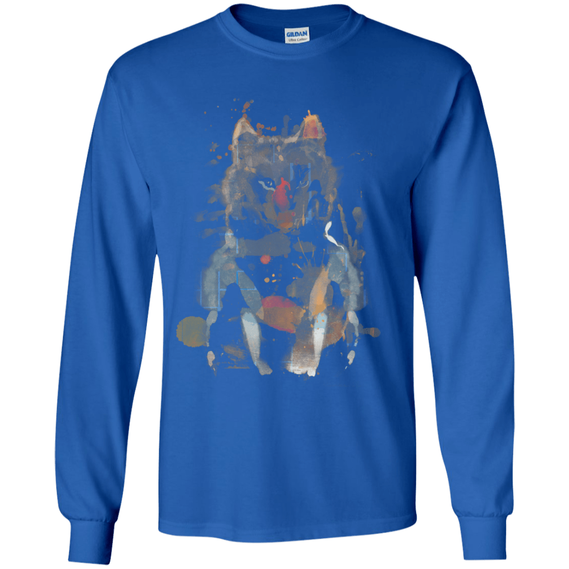 T-Shirts Royal / YS Little Foxy Watercolor Youth Long Sleeve T-Shirt
