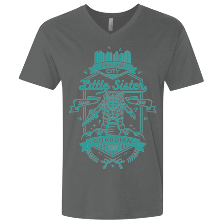 T-Shirts Heavy Metal / X-Small Little Sister Protector Men's Premium V-Neck