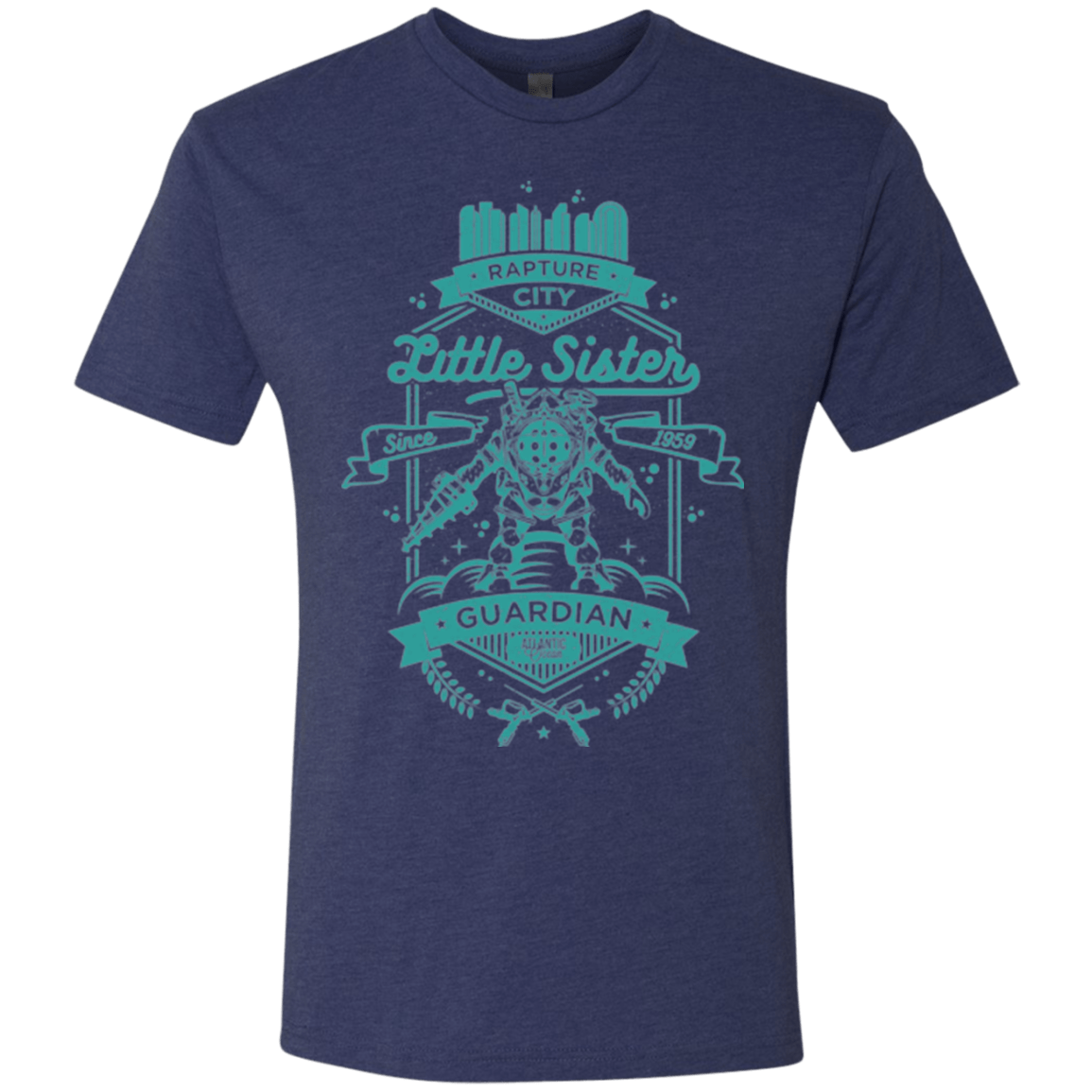 T-Shirts Vintage Navy / Small Little Sister Protector Men's Triblend T-Shirt