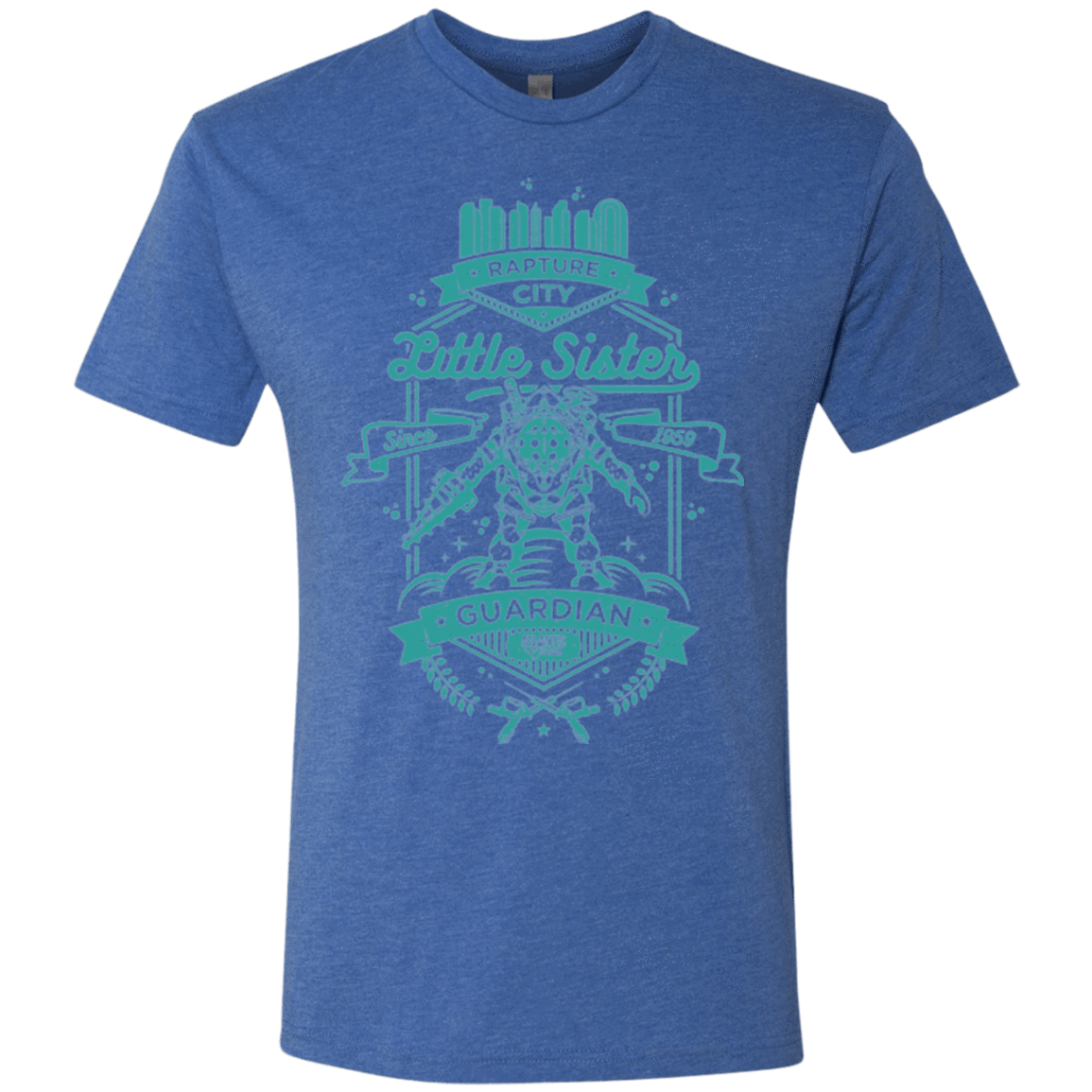 T-Shirts Vintage Royal / Small Little Sister Protector Men's Triblend T-Shirt