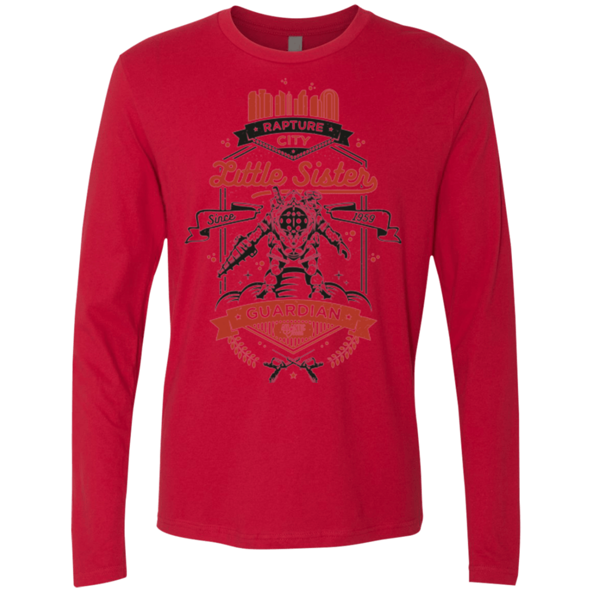 T-Shirts Red / Small Little Sister Protector V2 Men's Premium Long Sleeve