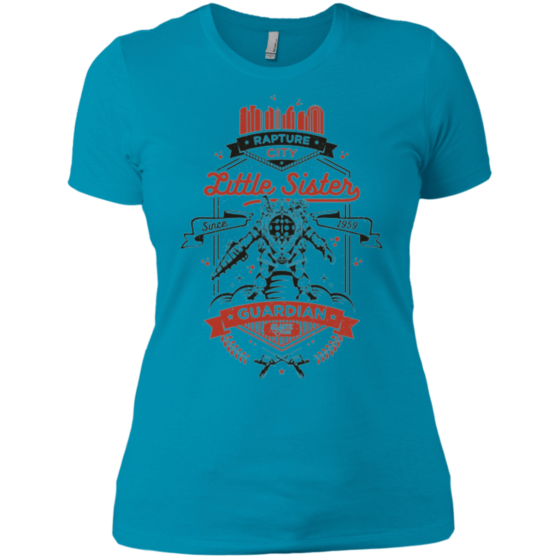 T-Shirts Turquoise / X-Small Little Sister Protector V2 Women's Premium T-Shirt