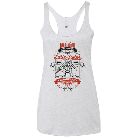 T-Shirts Heather White / X-Small Little Sister Protector V2 Women's Triblend Racerback Tank