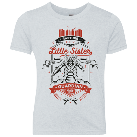 T-Shirts Heather White / YXS Little Sister Protector V2 Youth Triblend T-Shirt