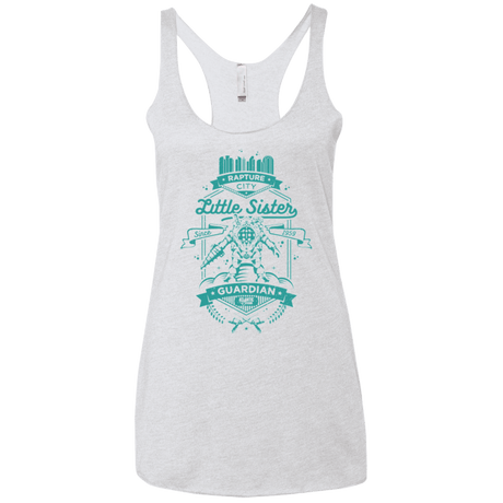 T-Shirts Heather White / X-Small Little Sister Protector Women's Triblend Racerback Tank
