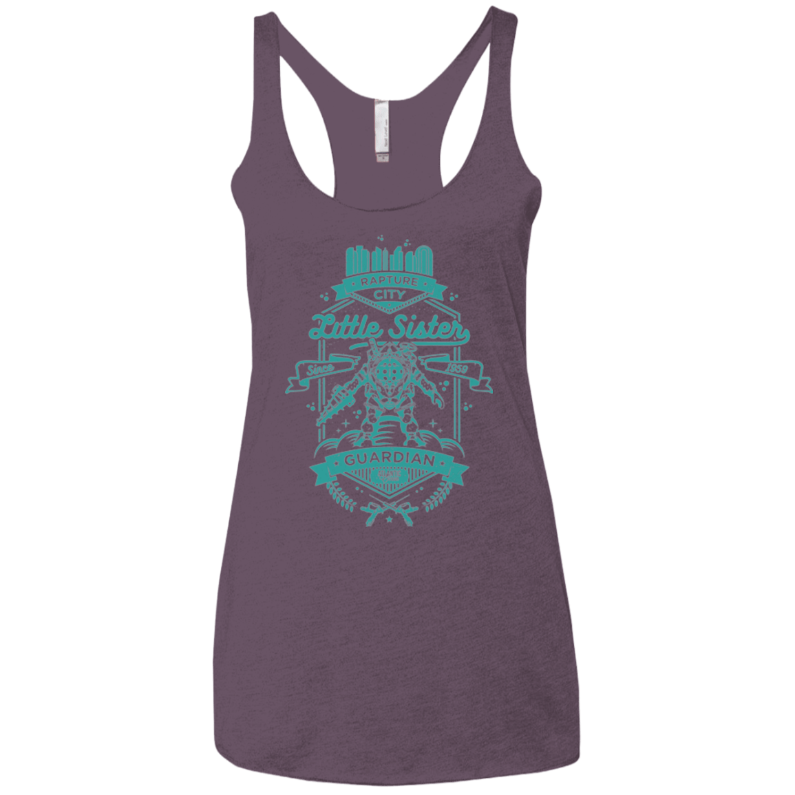 T-Shirts Vintage Purple / X-Small Little Sister Protector Women's Triblend Racerback Tank